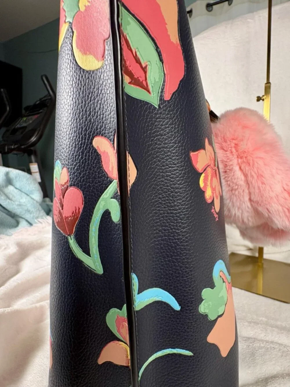 Coach Mollie Tote with Dreamy Land Floral Print and Bunny Lulu Charm - Picture 5 of 16